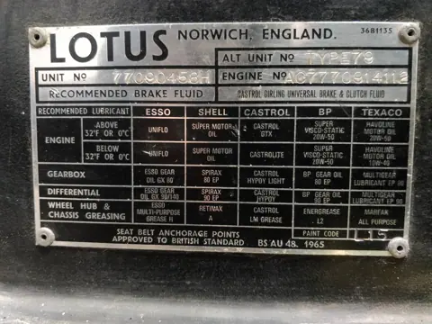 Lotus Esprit S1 chassis 458H historical archive photograph 1