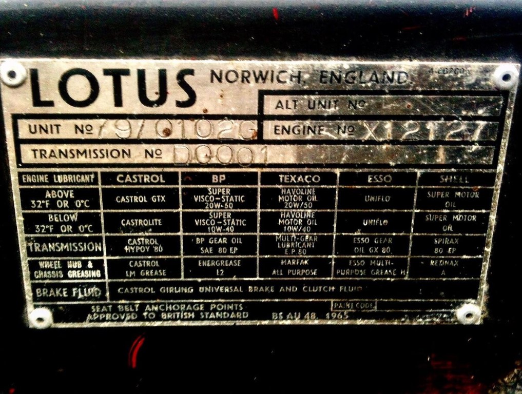 Lotus Esprit S1 chassis 102G